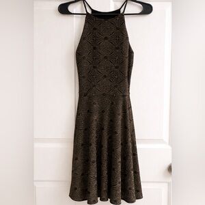 Bar III Black and Gold Mini Dress